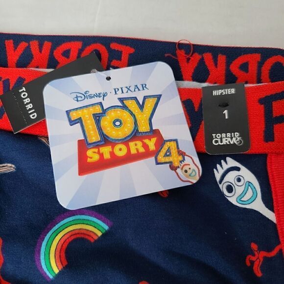 1X 14W 16W Disney Toy Story Forky Hipster Panty Rainbow Cotton Navy Torrid NWT - Picture 4 of 9
